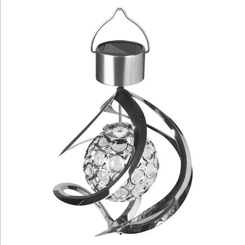 Decorative RGB waterproof IP65 lights LED wind chime spining light hanging solar outdoor light