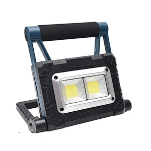Portable outdoor usb rechargeable cob led work light waterproof foldable solar charging work light for camping