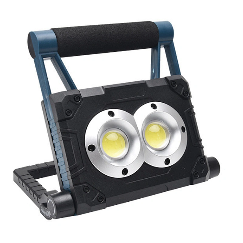 Portable outdoor usb rechargeable cob led work light waterproof foldable solar charging work light for camping