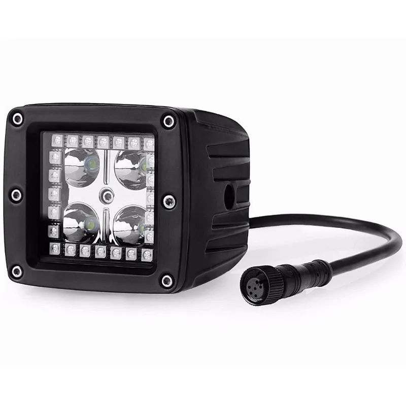 Cree 12w working light 12-24v driving lights with RGB halo ring amber white led work light