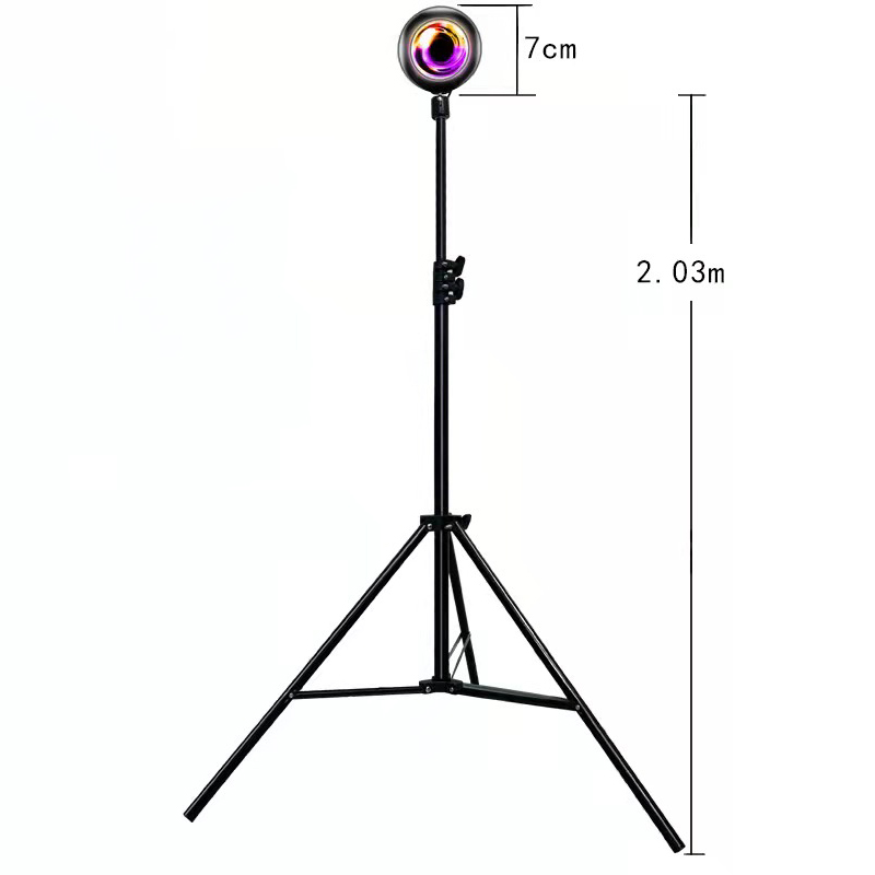 RGB 16 color 4 mode USB remote control led rainbow projector 2.1m telescopic sunset night light