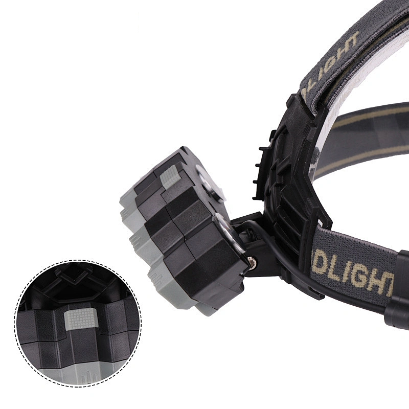 1COB+2T6+5XPE lamp beads usb rechargeable 8 led headlight 6 modes waterproof headlamp