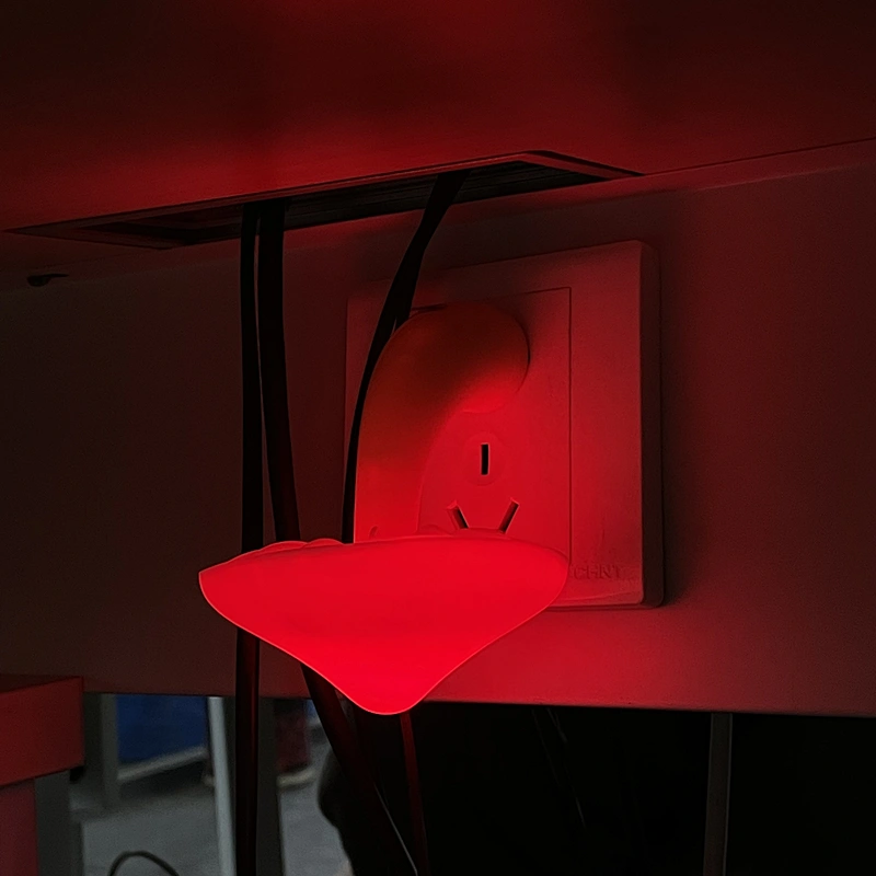 Custom night light mushroom plug in wall babies room 4 color automatic sensor for children