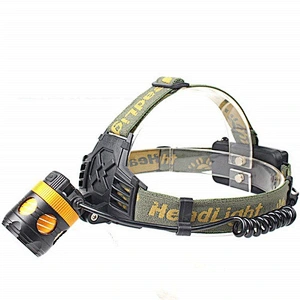 4 Modes white and blue multicolor focusable headlight 2*18650 rechargeable xpe led headlamp