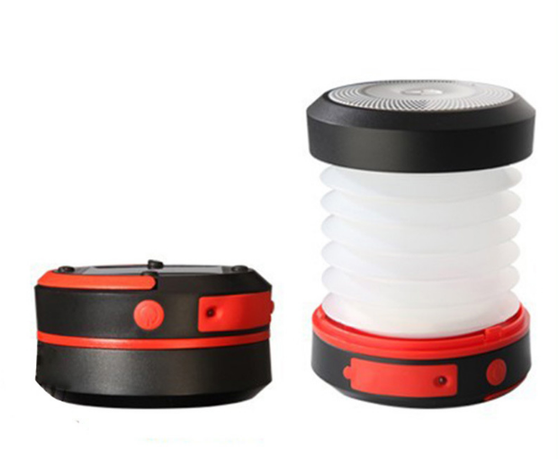 LED camping torch solar powered or USB rechargeable emergency lights collapsible lanterns for power