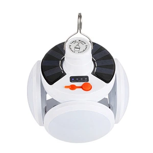 Portable hanging hook solar powered waterproof football tent LED camping lantern lamp