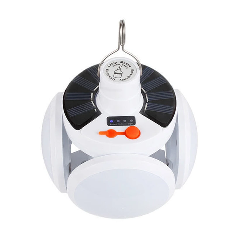 Portable hanging hook solar powered waterproof football tent LED camping lantern lamp