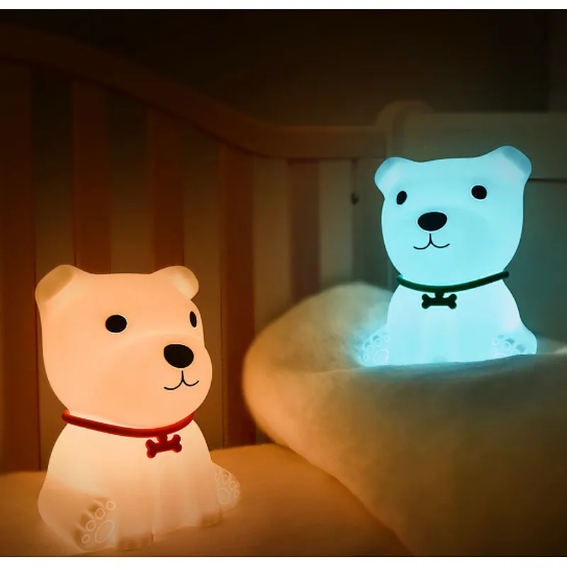 USB Rechargeable Silicone Night Light with Touch Sensor-Portable Puppy Lamp