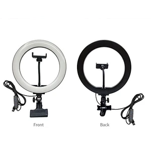 2900K-5600K dimmable video conference lighting kit with clip round led work light for remote working