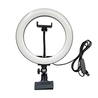 2900K-5600K dimmable video conference lighting kit with clip round led work light for remote working
