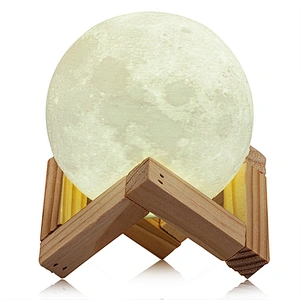 Hot selling colors changing ABS 3d printing moon table lamp