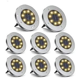 8 LED IP65 ground light landscape light for yard decoration Solar garden light disk outdoor waterproof