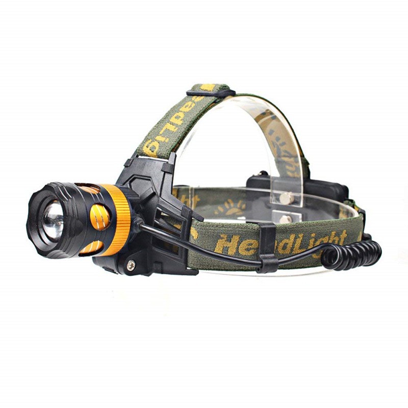 4 Modes white and blue multicolor focusable headlight 2*18650 rechargeable xpe led headlamp