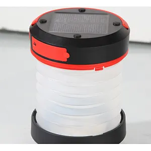 LED camping torch solar powered or USB rechargeable emergency lights collapsible lanterns for power