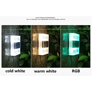 Simple solar outdoor wall RGB decorative waterproof IP65 LED out lights fence light