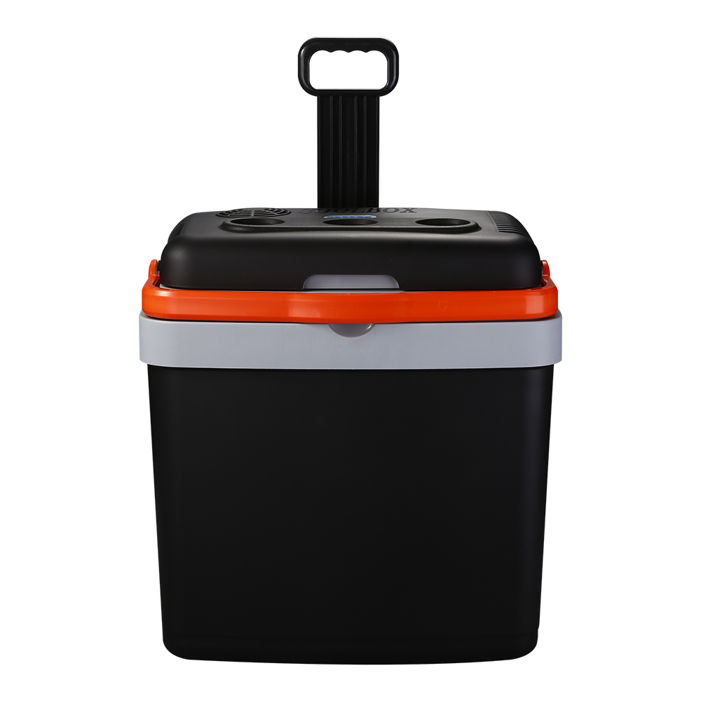 Evercool CE RoHS GS 33L Grey Thermoelectric Cooler And Warmer Eco Mode Camping Car Portatil Mini Fridge With Puller And Wheels