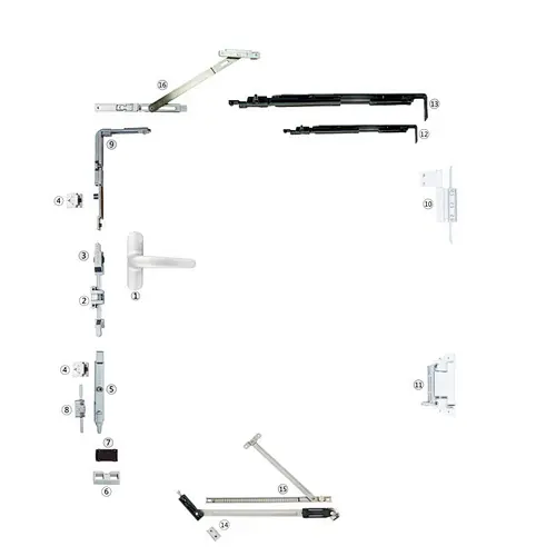 WTT-DM01/02 Aluminum Tilt and Turn Window Hardware with Folk Handle