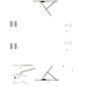 MS-PK-04 Single Arm Operator American Style Casement Window Operator System Replacement Window Hardware