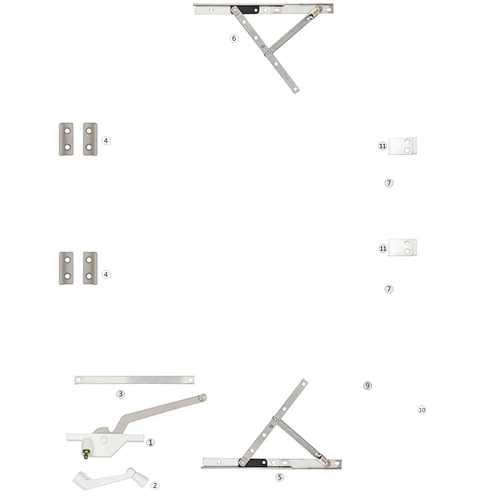 MS-PK-04 Single Arm Operator American Style Casement Window Operator System Replacement Window Hardware