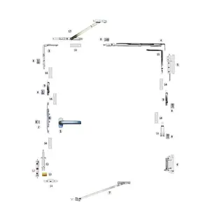 NKND-031 Exposed Hinge Tilt and turn Window Hardware with Spindle Handle
