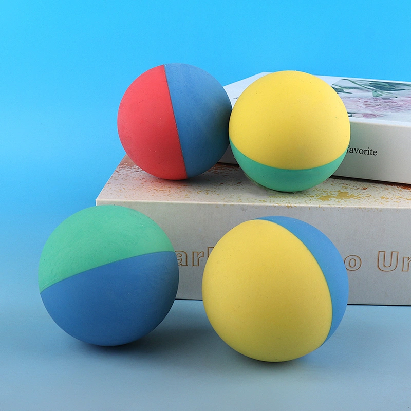 Double color rubber ball