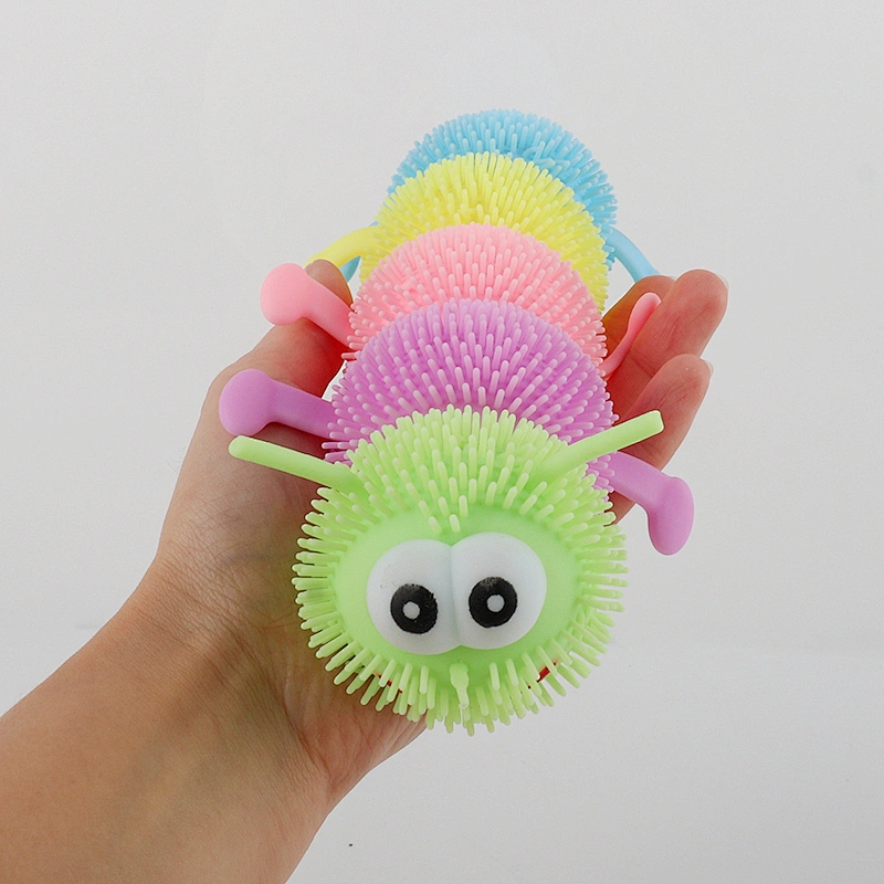 Flashing caterepillar puffer toys