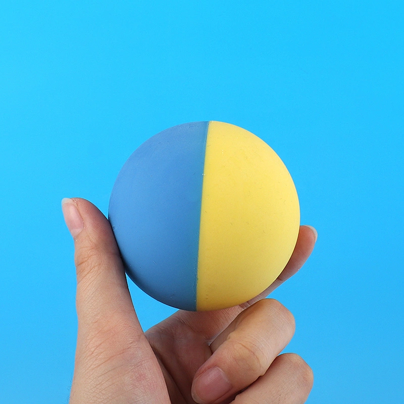Double color rubber ball