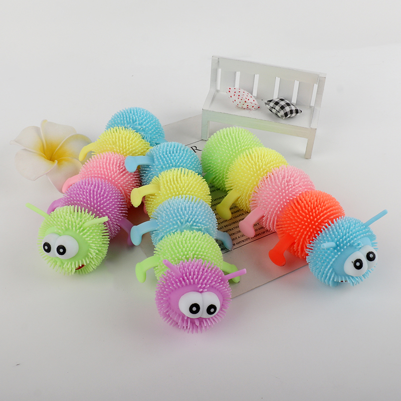 Flashing caterepillar puffer toys