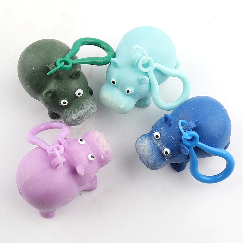 Squeeze Hippo Keychain