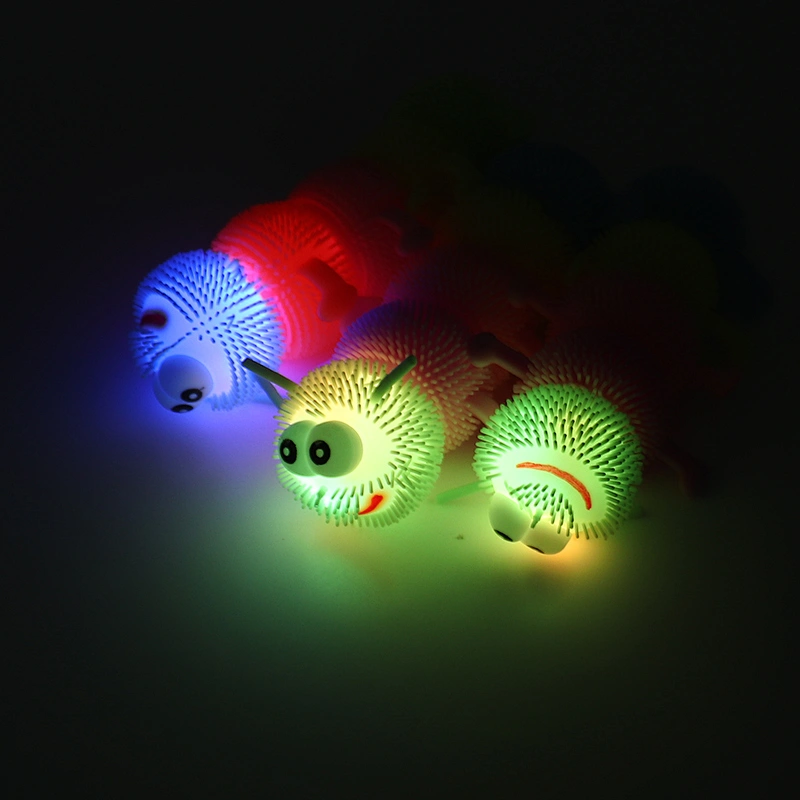 Flashing caterepillar puffer toys