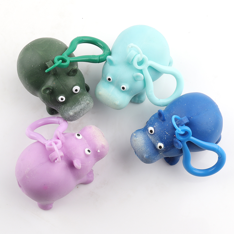 Squeeze Hippo Keychain