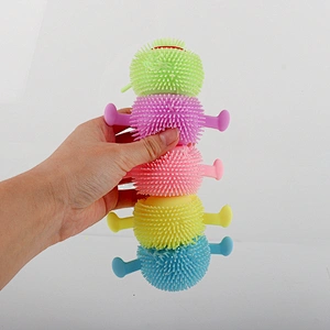 Flashing caterepillar puffer toys