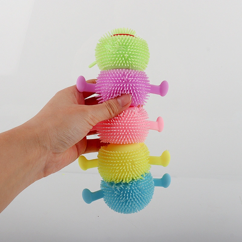 Flashing caterepillar puffer toys