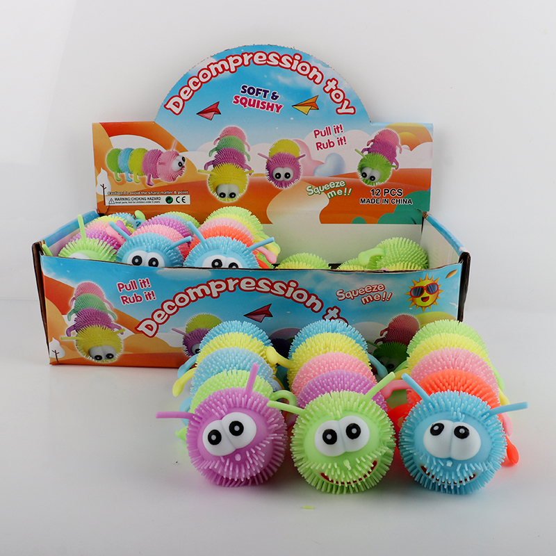 Flashing caterepillar puffer toys