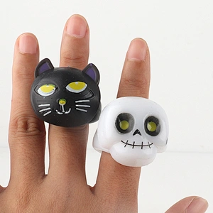 Hallow Skull Flashing Finger Ring
