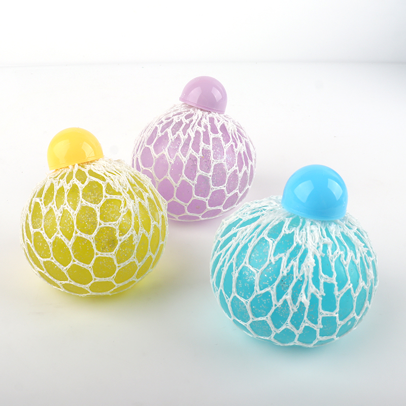 Squeeze mesh glitter grape ball