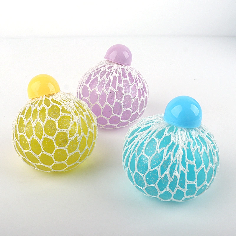 Squeeze mesh glitter grape ball