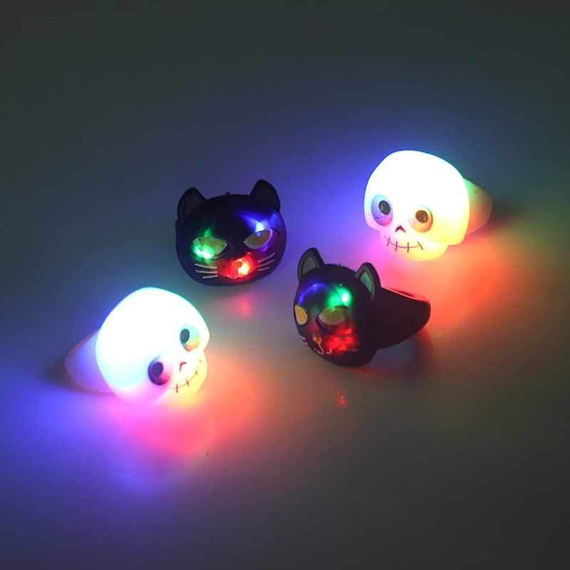 Hallow Skull Flashing Finger Ring