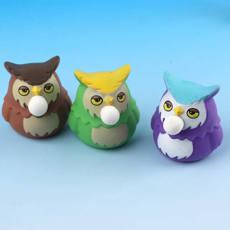 Owl Squeeze Blow Bubble Toys