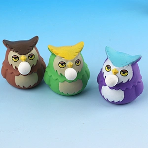 Owl Squeeze Blow Bubble Toys