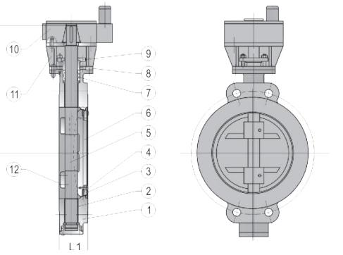 Butterfly valve drawing