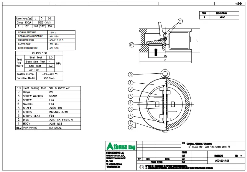 double plate check valve