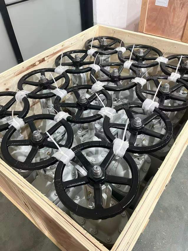 Valve products packed in wooden cases ready for shipment