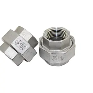 SS304/316 Stainless Steel Pipe Fittings BSPT NPT Threaded Union