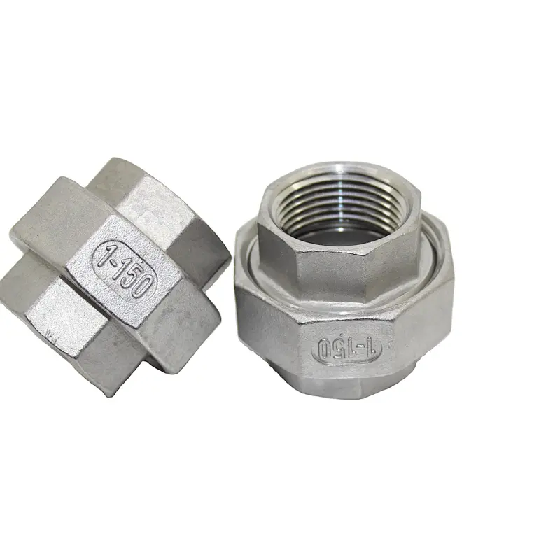 SS304/316 Stainless Steel Pipe Fittings BSPT NPT Threaded Union