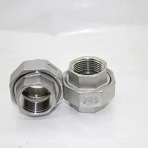 SS304/316 Stainless Steel Pipe Fittings BSPT NPT Threaded Union