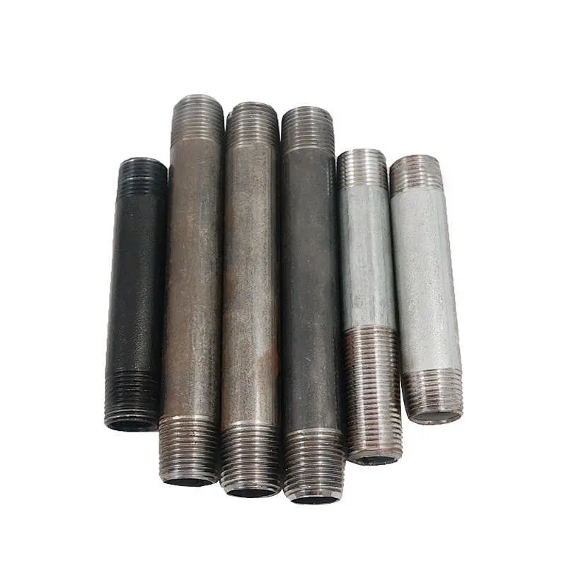 BS DIN EN ASTM Carbon Steel Fittings Pipe lengthen Nipples Hot dipped galvanized and Black