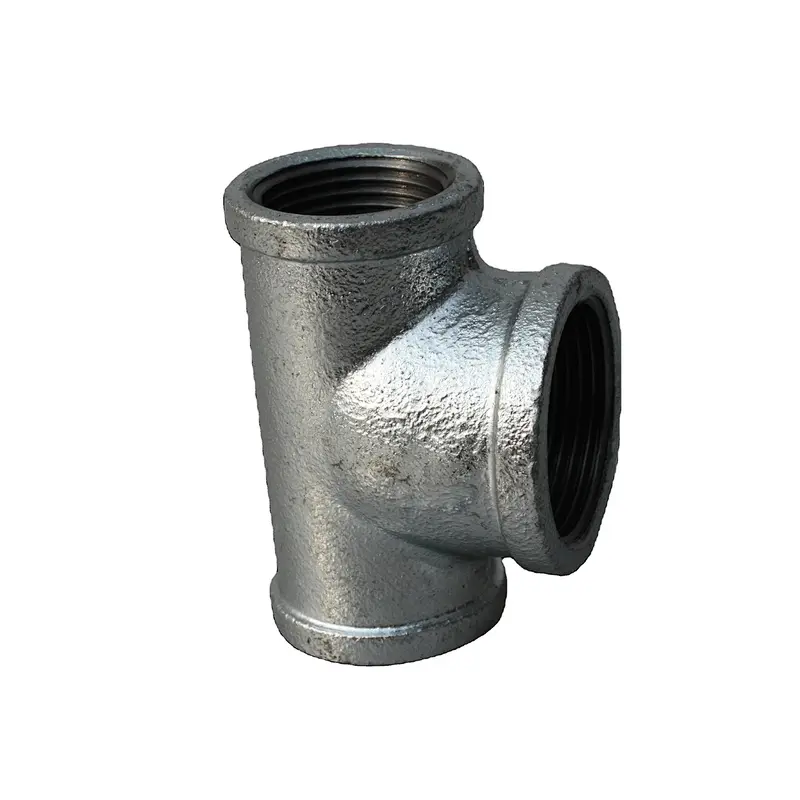 Galvanized & black surface treatment malleable casting iron pipe fittings and pipe connector-- tee and cross