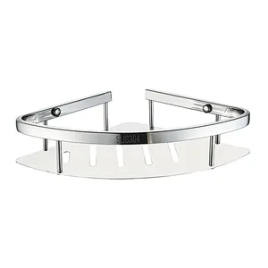 BATHROOM WALL MOUNTED SINGLE CORNER STAINLESS STEEL 304 SHELF