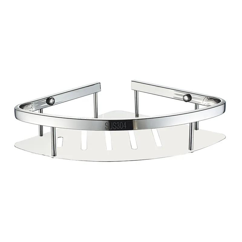BATHROOM WALL MOUNTED SINGLE CORNER STAINLESS STEEL 304 SHELF
